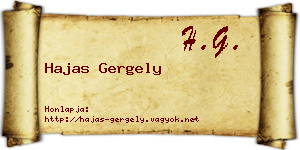 Hajas Gergely névjegykártya